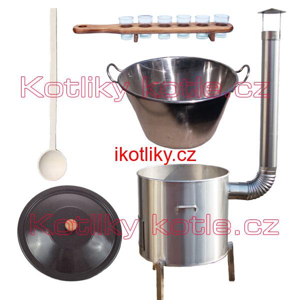 Zabijačková nerezová souprava 70 L + sada skleniček