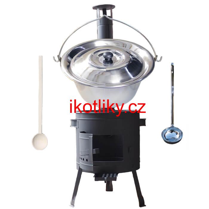 Kotlíkový gulášový set 39 PLUS 600 + nerezový kotlík 20 L (0,8 mm)