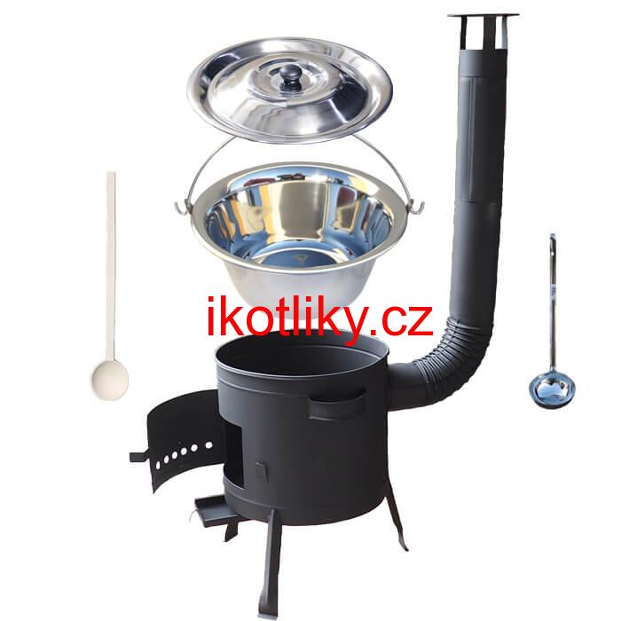 Kotlíkový gulášový set 39 PLUS 600 + nerezový kotlík 20 L (0,8 mm)