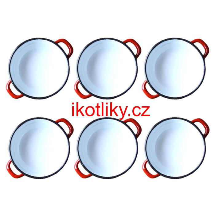 Souprava smaltovaných selských misek 14 cm 6 ks