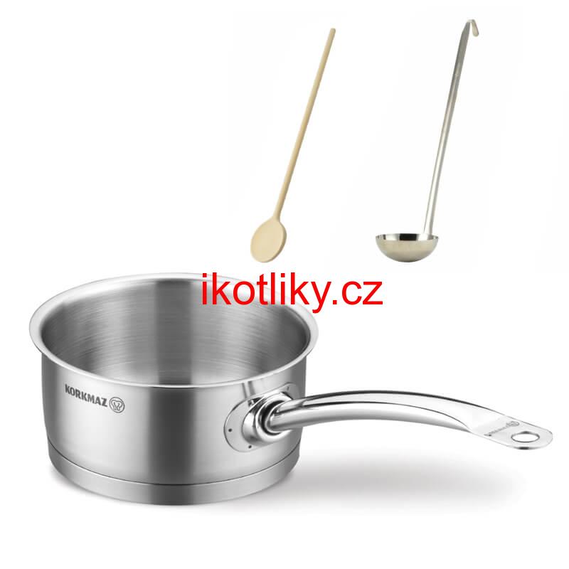 Sada nerezových hrnců s poklicí + rendlík 2 + 1 ks 6 L, 10 L, 2,8 L