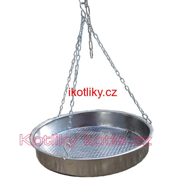 Nerezová pánev s řetízkem 49 cm