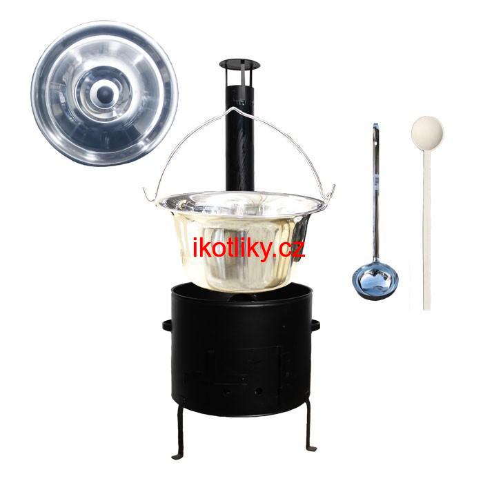 Kotlíkový set 45 Smalt party + nerezový kotlík 30 L. (1,2 mm)