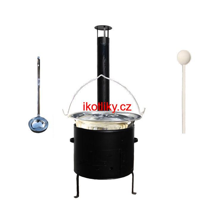 Kotlíkový set 45 Smalt party + nerezový kotlík 30 L. (1,2 mm)