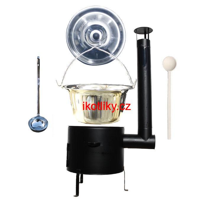 Kotlíkový set 45 Smalt party + nerezový kotlík 30 L. (1,2 mm)