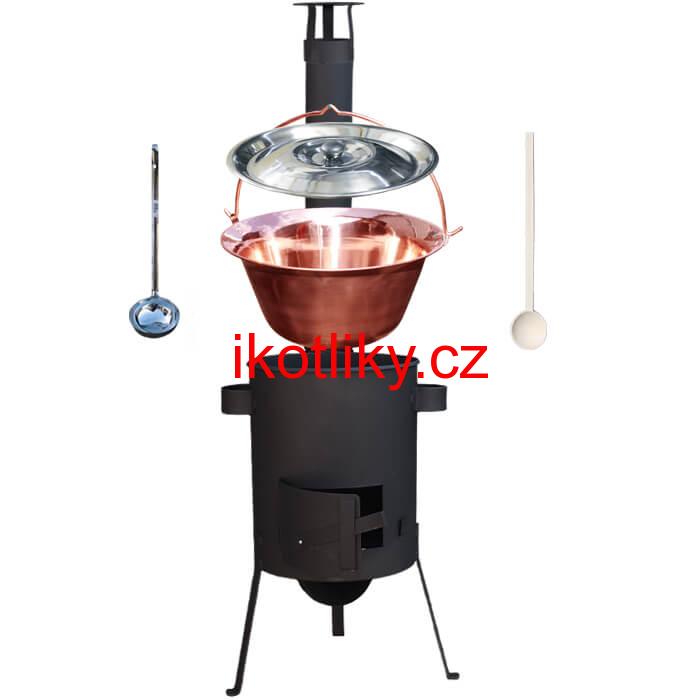 Měděný kotlík 30 L (1,2 mm) + žáruvzdorná kotlina 45 PLUS 600 4 MM