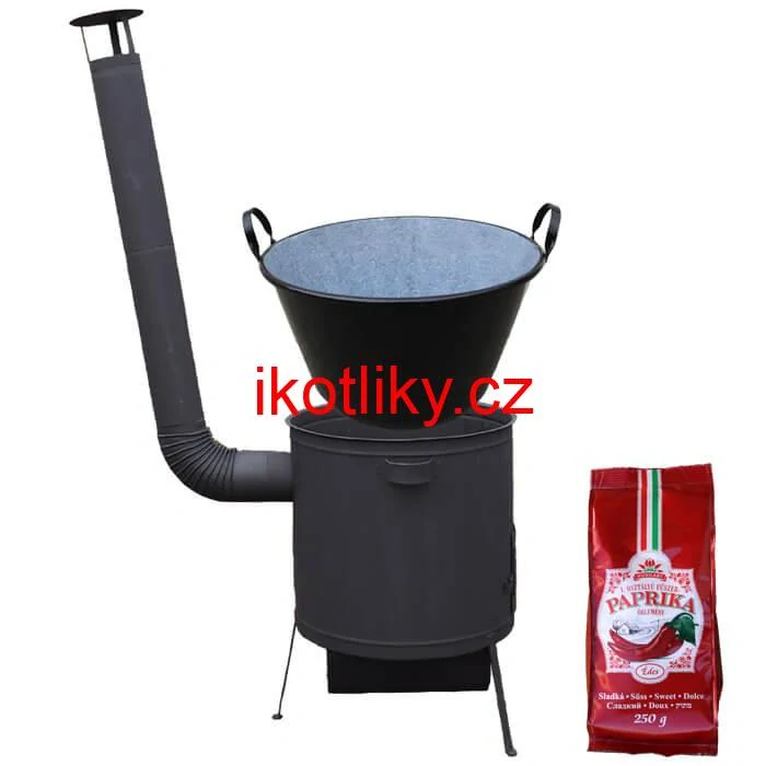 Zabijačkový smaltovaný kotel 100 L, žáruvzdorná kotlina 42 PLUS 600 4 MM + sladká paprika GURMÁN 250 g