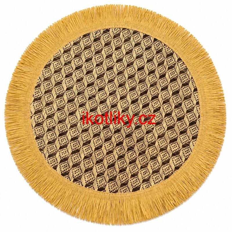Přírodní podložka pod talíř se třásněmi 37 cm