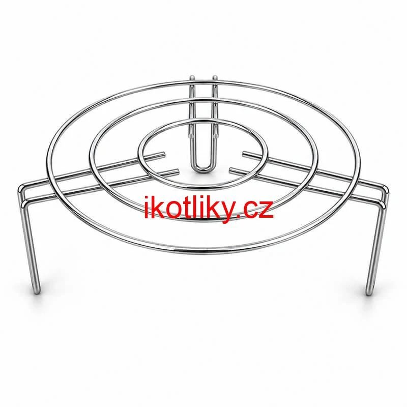Kulatý nerezový stojan pod hrnec 20 cm, výška 9 cm, tři opěrná místa