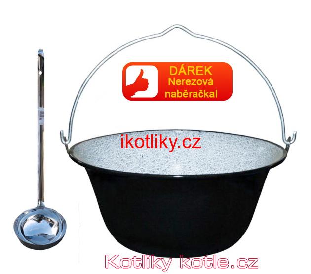 Smaltovaný kotlík 13 L + nerezová naběračka