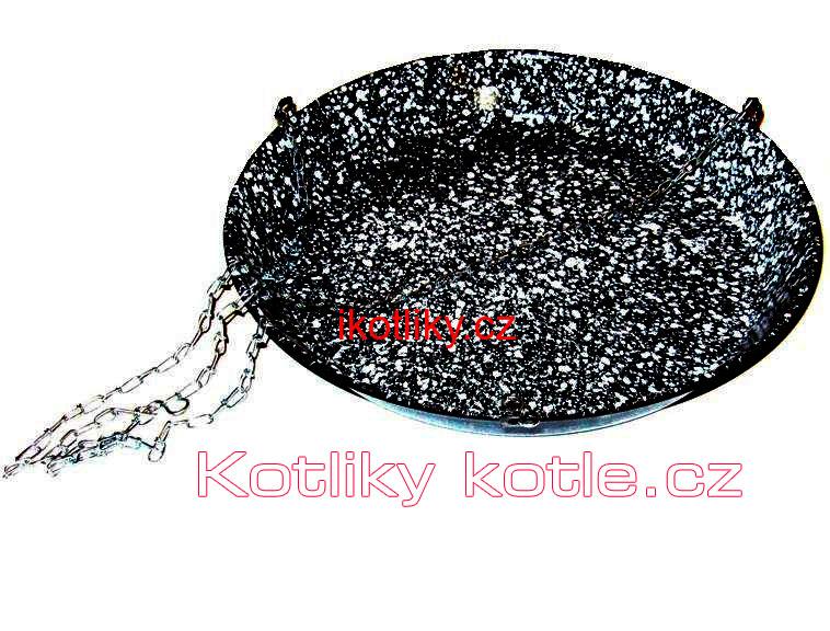 Pánev smaltovaná s řetězem