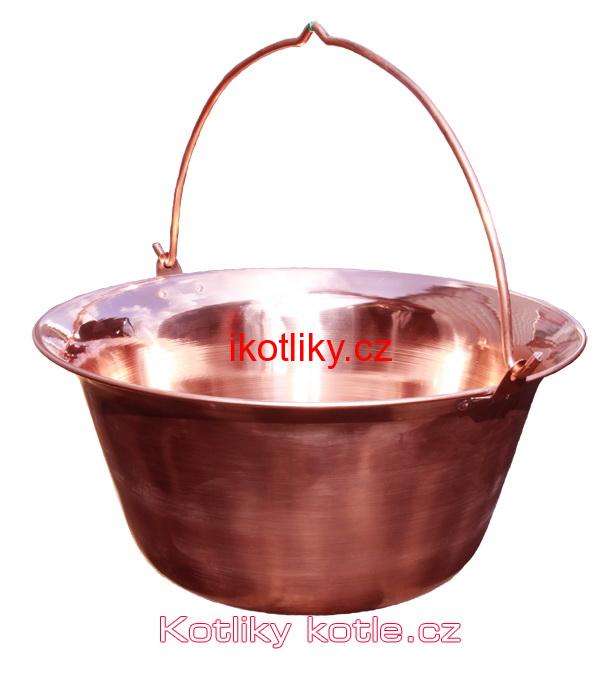 Měděný kotlík 10 L + antikórová naběračka