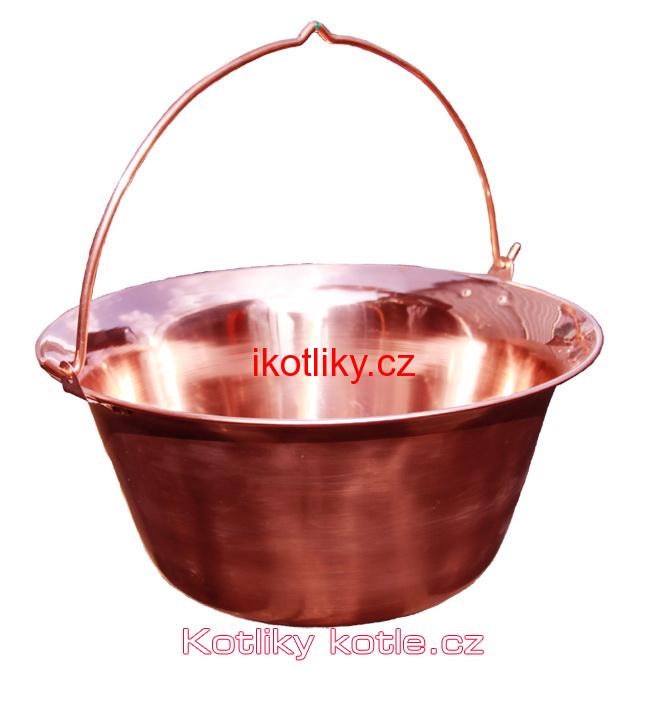 Měděný kotlík 10 L + antikórová naběračka