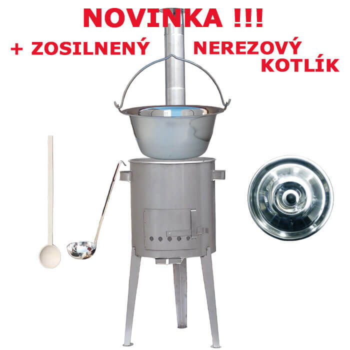 Zesílený nerezový kotlík 15 L + nerezová kotlina 36 cm LUXUS