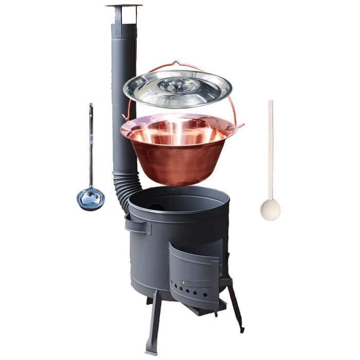 Měděný kotlík 30 L (1,2 mm) + nízká kotlina 45 cm PLUS 600