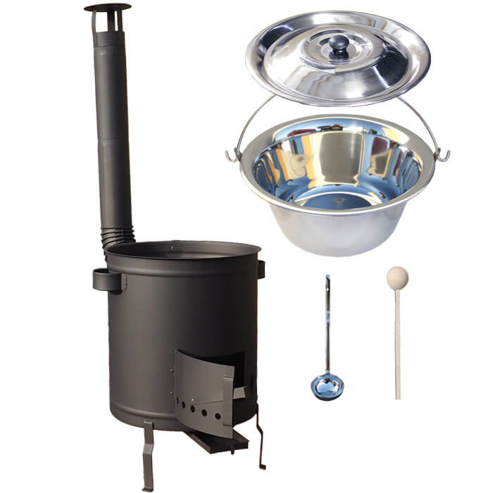 Nerezový kotlík 30 L (1,2 mm) + hrubostěnná (1,5 mm) a žáruvzdorná kotlina 45 PLUS 600