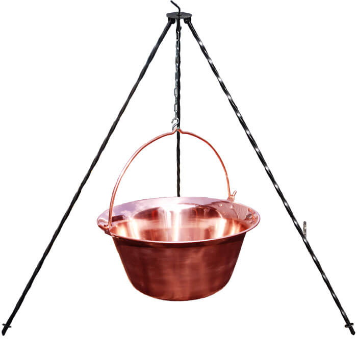 Měděný kotlík 10 L (1,2 mm) + trojnožka 1,2 m