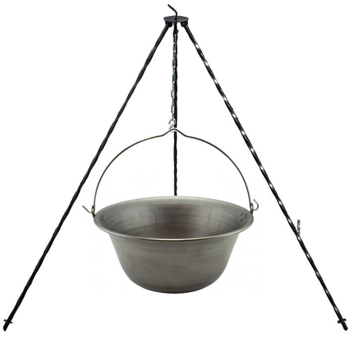 Železný kotlík 14 L (0,75 mm) + trojnožka 1,2 m