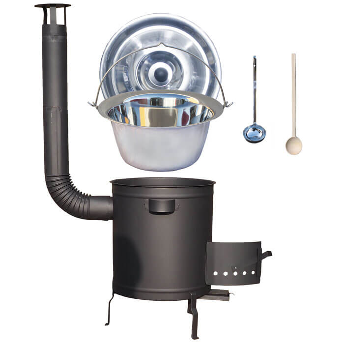 Nerezový kotlík 14 L (0,8 mm) + hrubostěnná (1,5 mm) a žáruvzdorná kotlina 36 PLUS 600