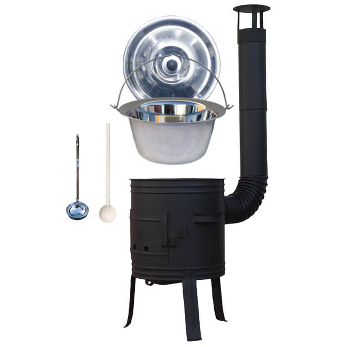 Nerezový kotlík 10 L (1,2 mm) INOX + žáruvzdorná kotlina 33 cm PLUS 700