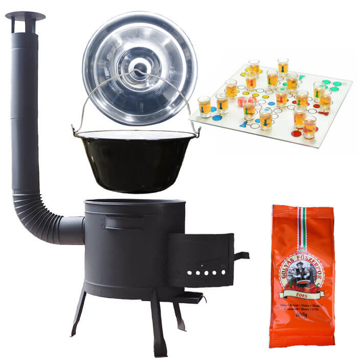 Smaltovaný kotlík 25 L (1,2 mm) + pepř + člověče pi už + nízká žáruvzdorná kotlina 42 PLUS 600