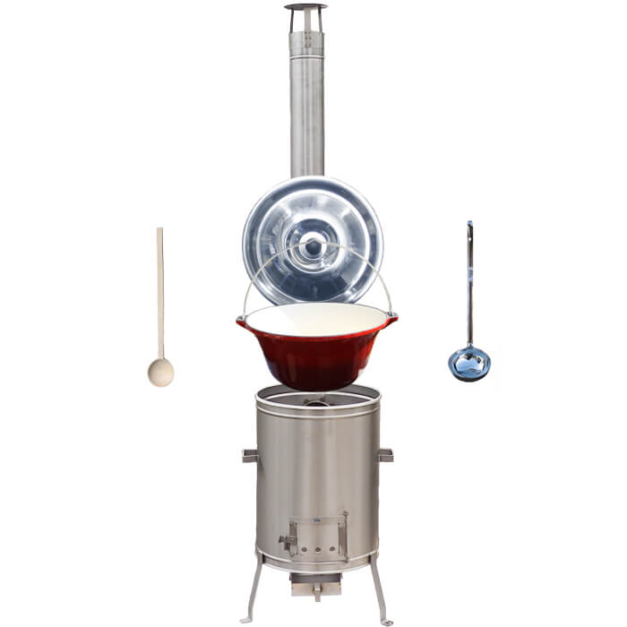 Litinový kotlík se smaltovanou úpravou 10,8 L + Nerezová kotlina 33 LUX