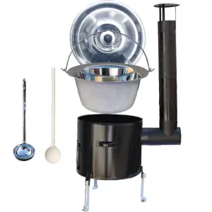 Nerezový kotlík 10 L + smaltovaná kotlina 31 Easy party