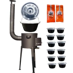 Smaltovaný kotlík 22 L (1,2 mm) + vysoká žáruvzdorná kotlina (1,5 mm) HODO 42 cm PLUS 600 + misky 12 ks + 2 x pepř na guláš 100 g