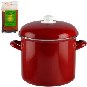 Smaltovaný hrnec s poklicí 2 l červený + pikantní směs koření 50 g Kotlíkový guláš