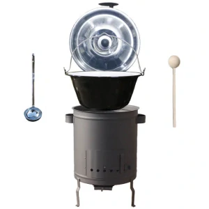 Smaltovaný kotlík 16 L (1,2 mm) + hrubostěnná (1,5 mm) a žáruvzdorná kotlina 39 PLUS 600