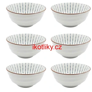 Sada 6 ks velkých keramických misek na guláš a polévky, 1 litr