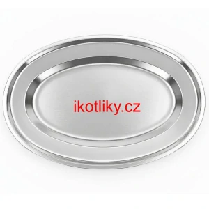 Nerezový oválný podnos (30,5cm) – Odolný servírovací tác na maso i koláče