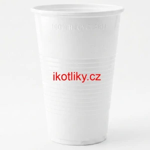 Jednorázový plastový bílý kelímek na studený nápoj 500 ml 12 ks