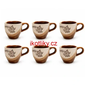Sada keramických hrnků na kávu 100 ml 6 ks COFFEE