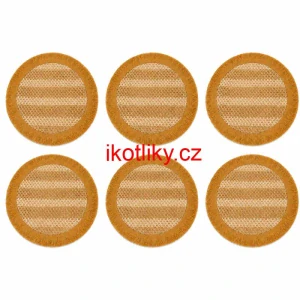 Kulaté přírodní podložky pod talíř se třásněmi 37 cm, 6 ks