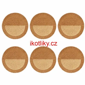 Přírodní podložky pod talíř se třásněmi 37 cm, 6 ks