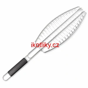 BBQ grilovací rošt na ryby – nerezové grilovací kleště 65 × 15 × 4 cm
