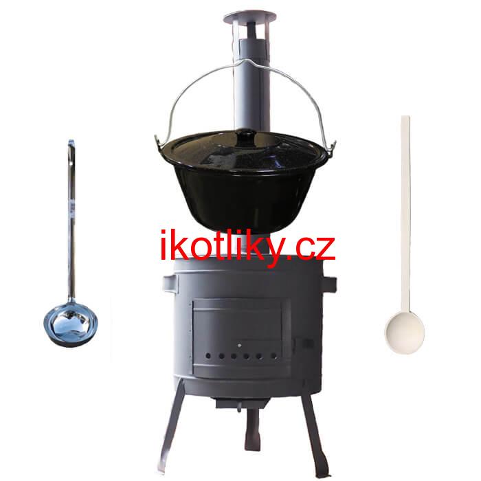 Kotlíkový gulášový set 36 PLUS 600 + smaltovaný kotlík 13 L