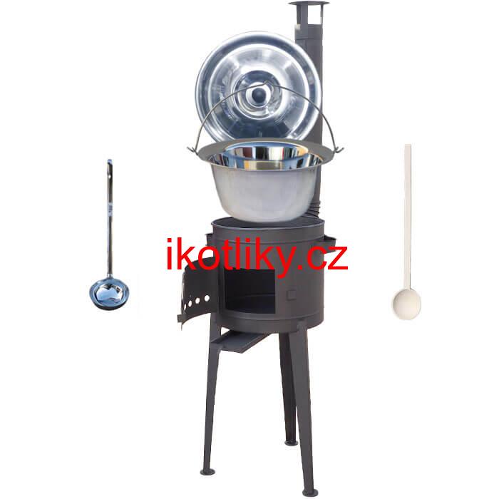 Kotlíkový gulášový set 42 PLUS 600 + nerezový kotlík 22 L (0,8 mm)