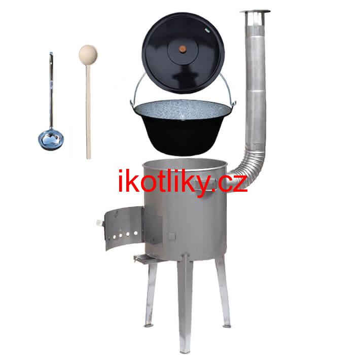 Smaltovaný kotlík 20 L (1,2 mm) + nerezová kotlina 42 cm LUXUS