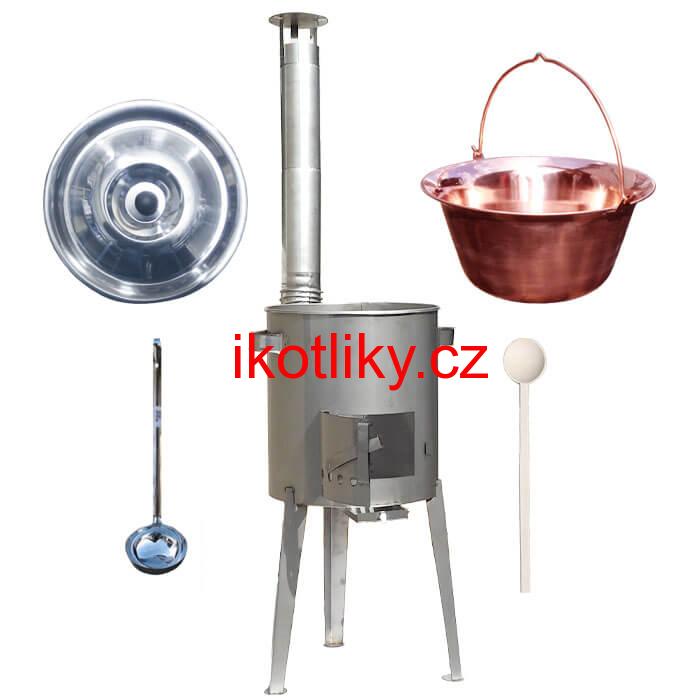 Měděný kotlík 20 L (1,2 mm) + nerezová kotlina 42 cm LUXUS