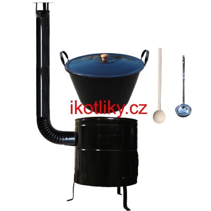 Smaltovaný kotel 80 L + kovová kotlina 58 cm BIG PARTY