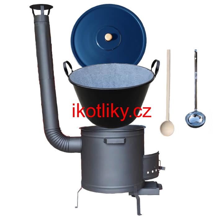 Smaltovaný kotel 50 L + žáruvzdorná kotlina 50 cm PLUS 600