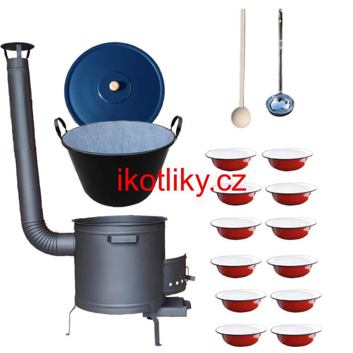 Smaltovaný kotel 80 L + žáruvzdorná kotlina 60 cm PLUS 600