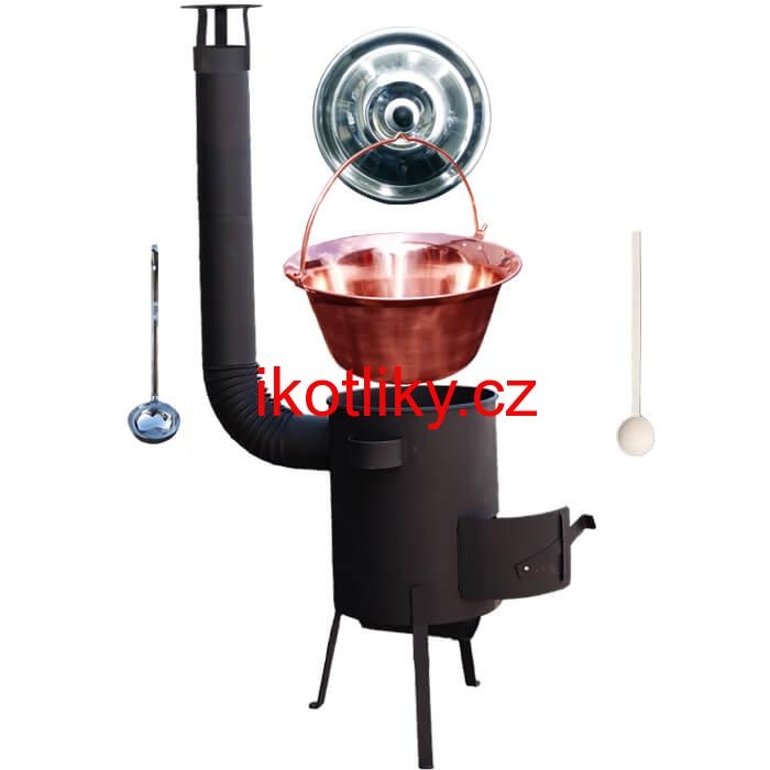 Měděný kotlík 20 L (1,2 mm) + žáruvzdorná kotlina 42 PLUS 600 4 MM