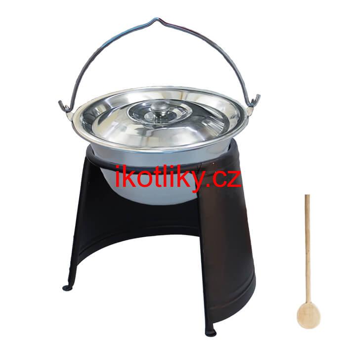 Nerezový kotlík 20 L (0,8 mm) s nýty + chránič plamene