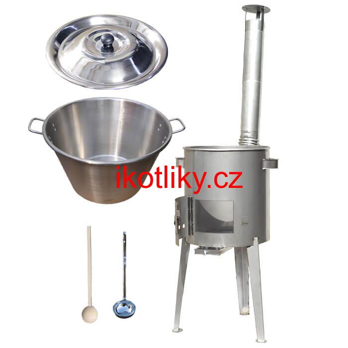 Nerezový kotel 40 L (1,2 mm) + nerezová kotlina 45 cm LUXUS