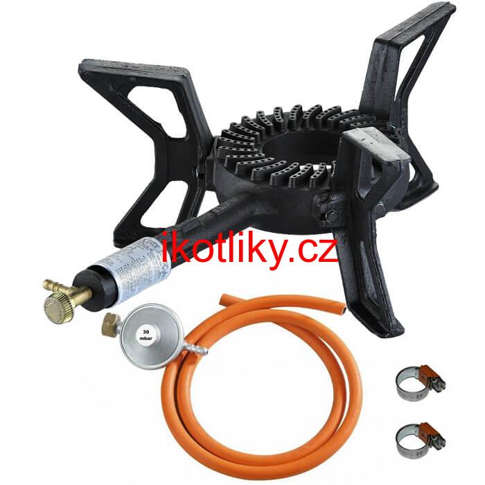 Litinový plynový vařič 8,8 kW 3P Ghisa + připojovací příslušenství