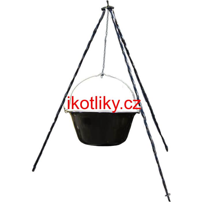 Smaltovaný kotlík 13 L + trojnožka 1,2 m