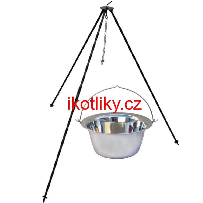 Nerezový kotlík (INOX 0,8 mm) 20 L + trojnožka 1,2 m